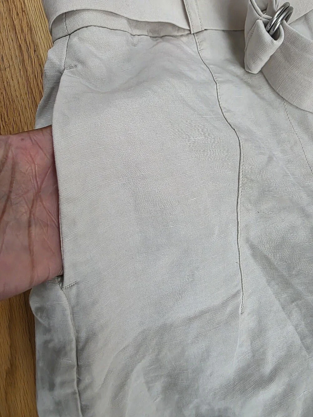 Banana Republic High Rise Linen Tencel Cropped Taper Belted Barrel Pants 2P